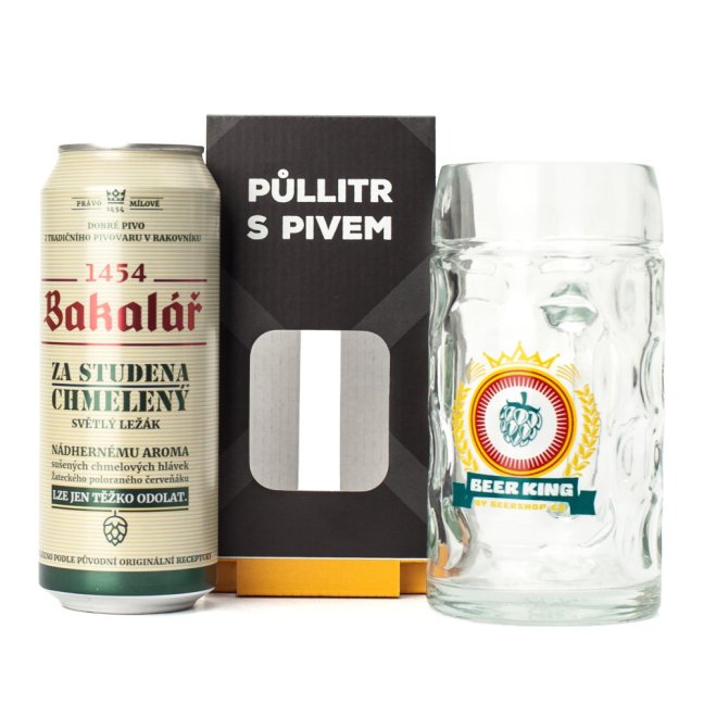Beerking půllitr s pivem Bakalář