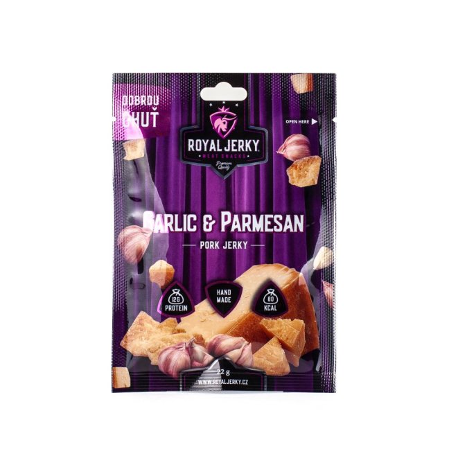 Royal Jerky sušené vepřové Česnek Parmezán