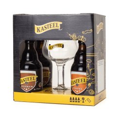 Kasteel Dárkové balení 4x 0,33 l + sklenice