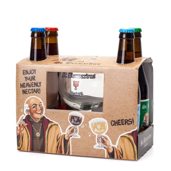 St-Bernardus Dárková sada 4x 0,33 l + sklenice
