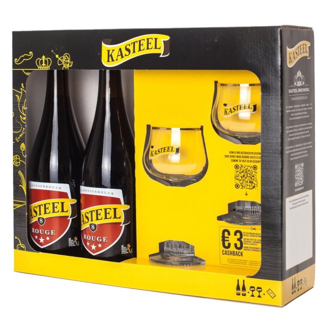 Kasteel-Rouge dárková sada 2x 0,7 l + 2 sklenice