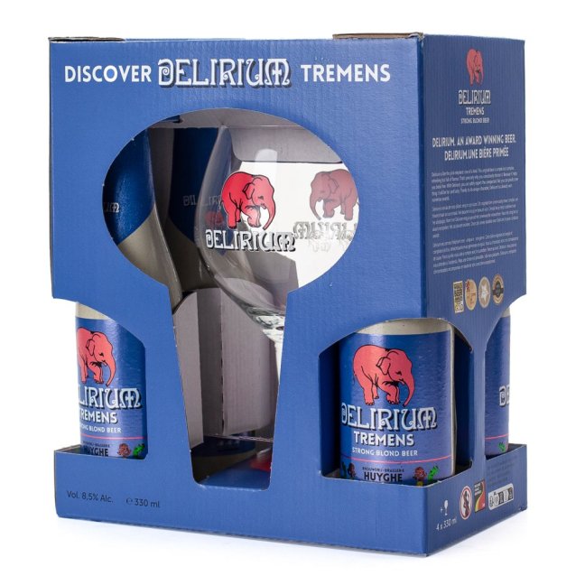 Delirium Dárková sada 4x 0,33 L + sklenice