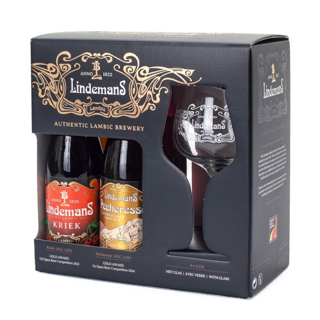 Lindemans Dárková sada 4x 0,25 l + sklenice